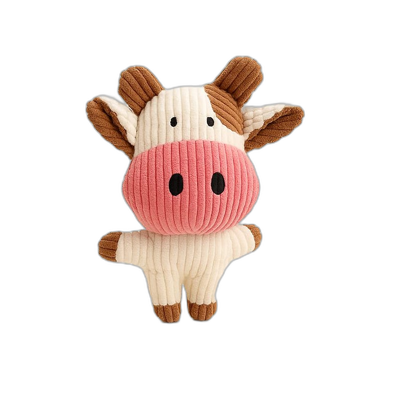 Brinquedo Pelúcia Vaca Branca de Nariz Rosa - foto 2