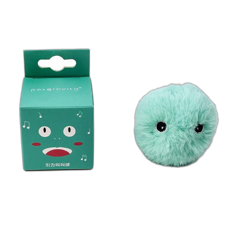 Bolinha Com Som de Bichos para Gatos - Azul (Sapo)