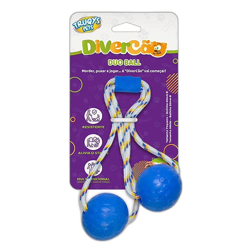Brinquedo Duo Ball Divercão Médio - Azul