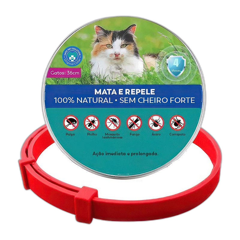 Coleira Antipulgas e Carrapatos Safe Pet para Gatos
