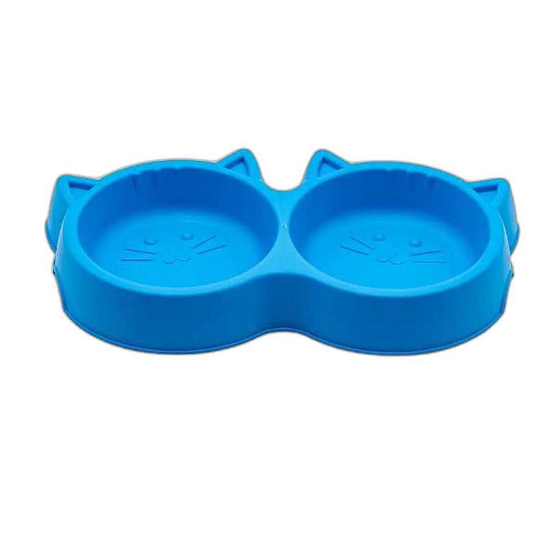 Comedouro Bebedouro Luxo para Gatos - Azul