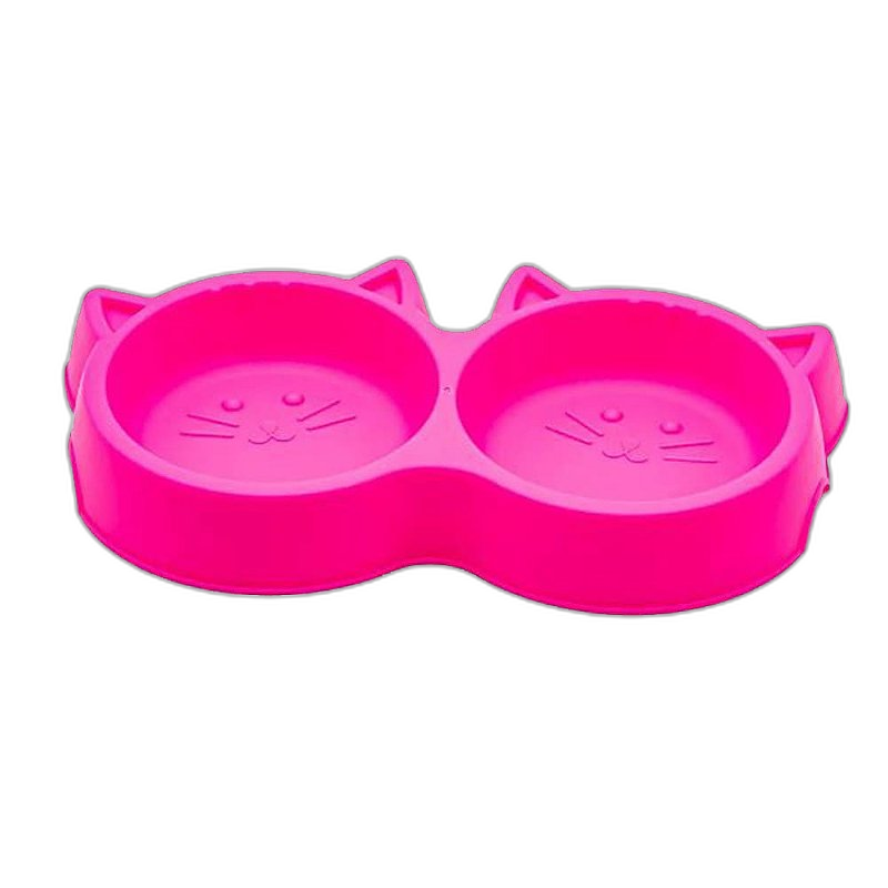Comedouro Bebedouro Luxo para Gatos - Rosa