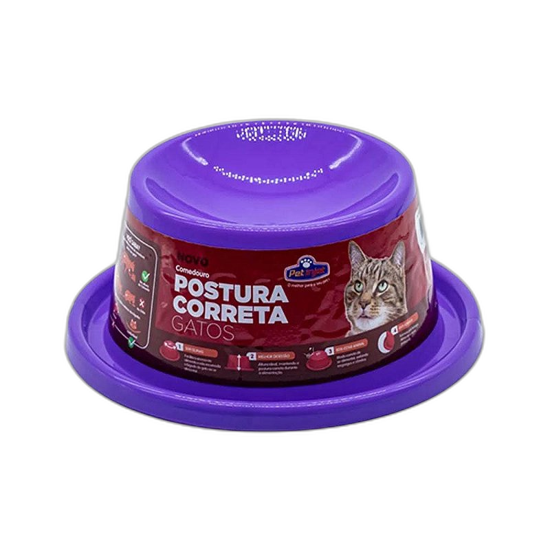 Comedouro Postura Correta para Gato - Lilás