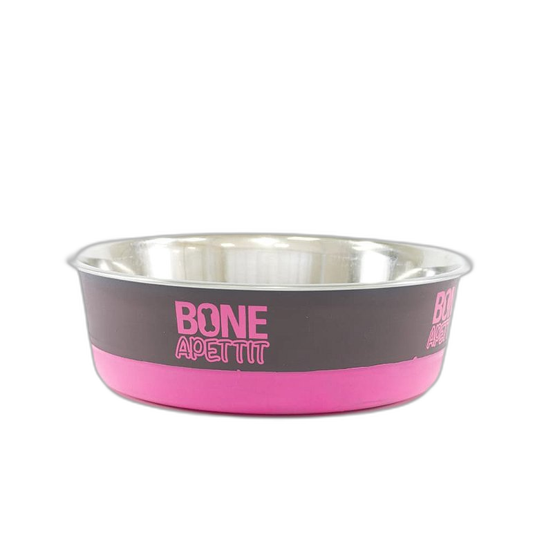 Comedouro Inox Bone Apettit - Rosa