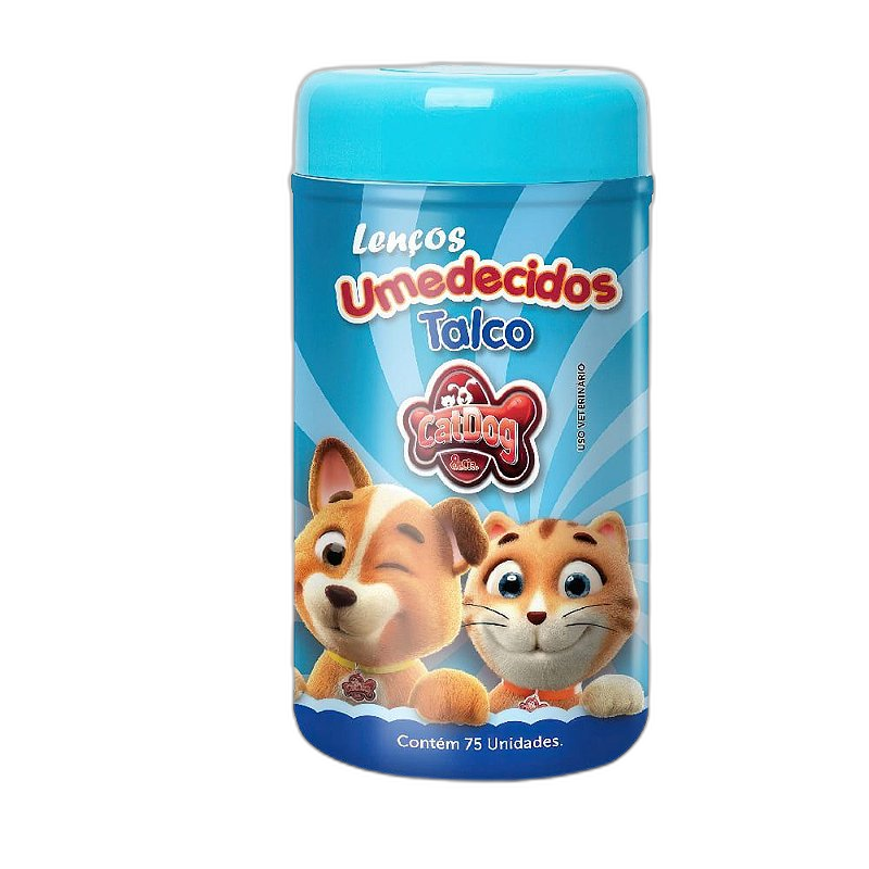 Lenço Umedecido Talco para Cães e Gatos - 75un.