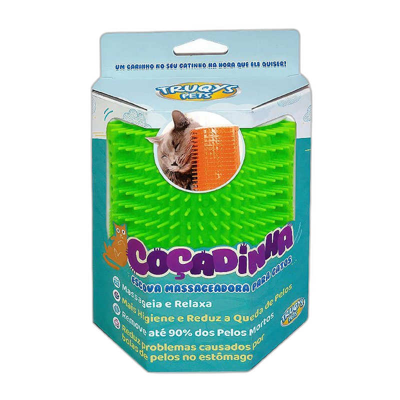 Escova Massageadora Coçadinha para Gatos - Verde